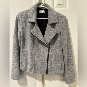 Women’s Loft moto - super soft exterior gray, lined interior black - Size S